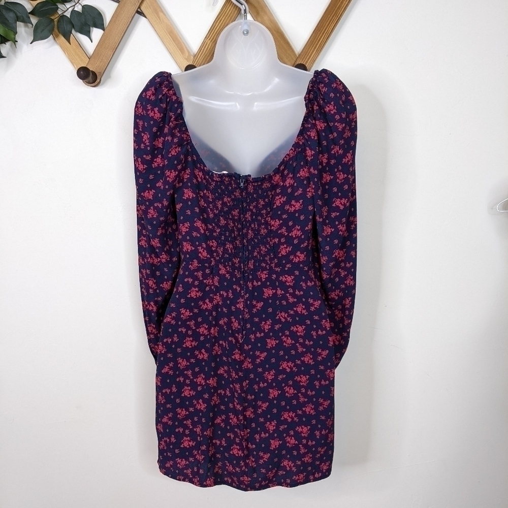 Francesca's Miami Sweetheart Neck Long Sleeve Floral Mini Dress - Size Small - Picture 3 of 9